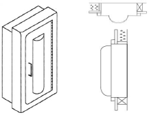 Apex Series Semi Recessed Bubble Fire Extinguisher Cabinets