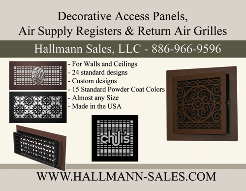 Decorative Access Panels, Air Supply Registers and Return Air Grilles