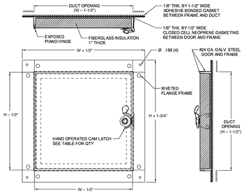 Self Stick Duct Access Door