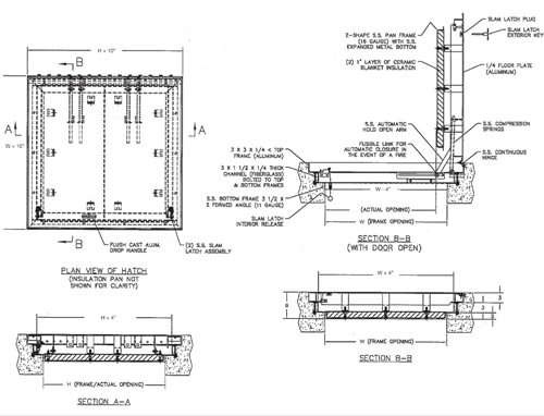 Acudor Fire Rated Aluminum Floor Door