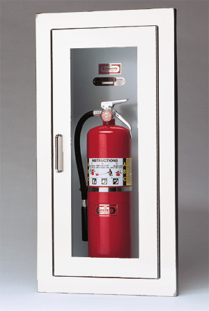 larsen's architectural series semi recessed fire extinguisher cabinets